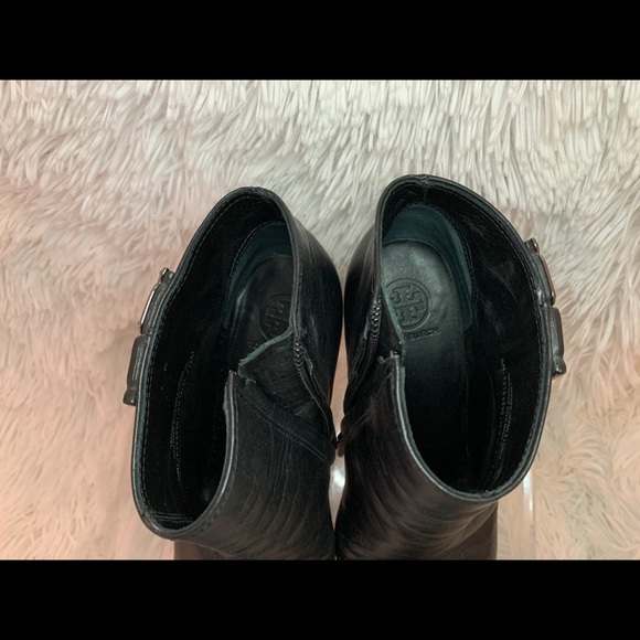 Tory Burch Lowell Women Black Wedge Booties - Picture 6 of 8